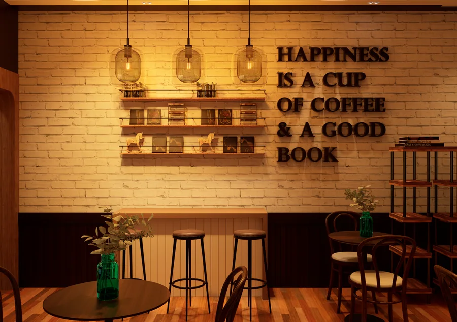 Beans & Book Café render